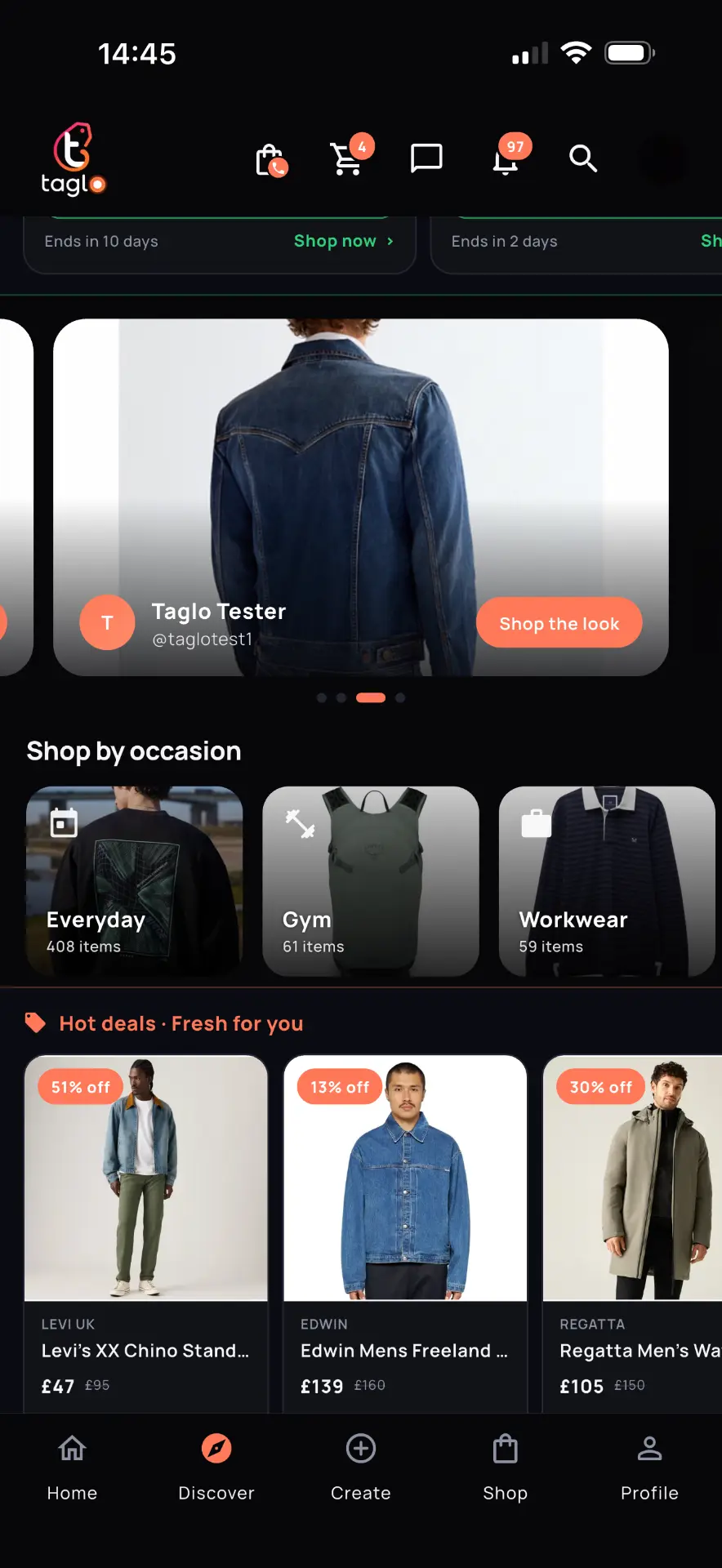 Taglo app — Fresh deals